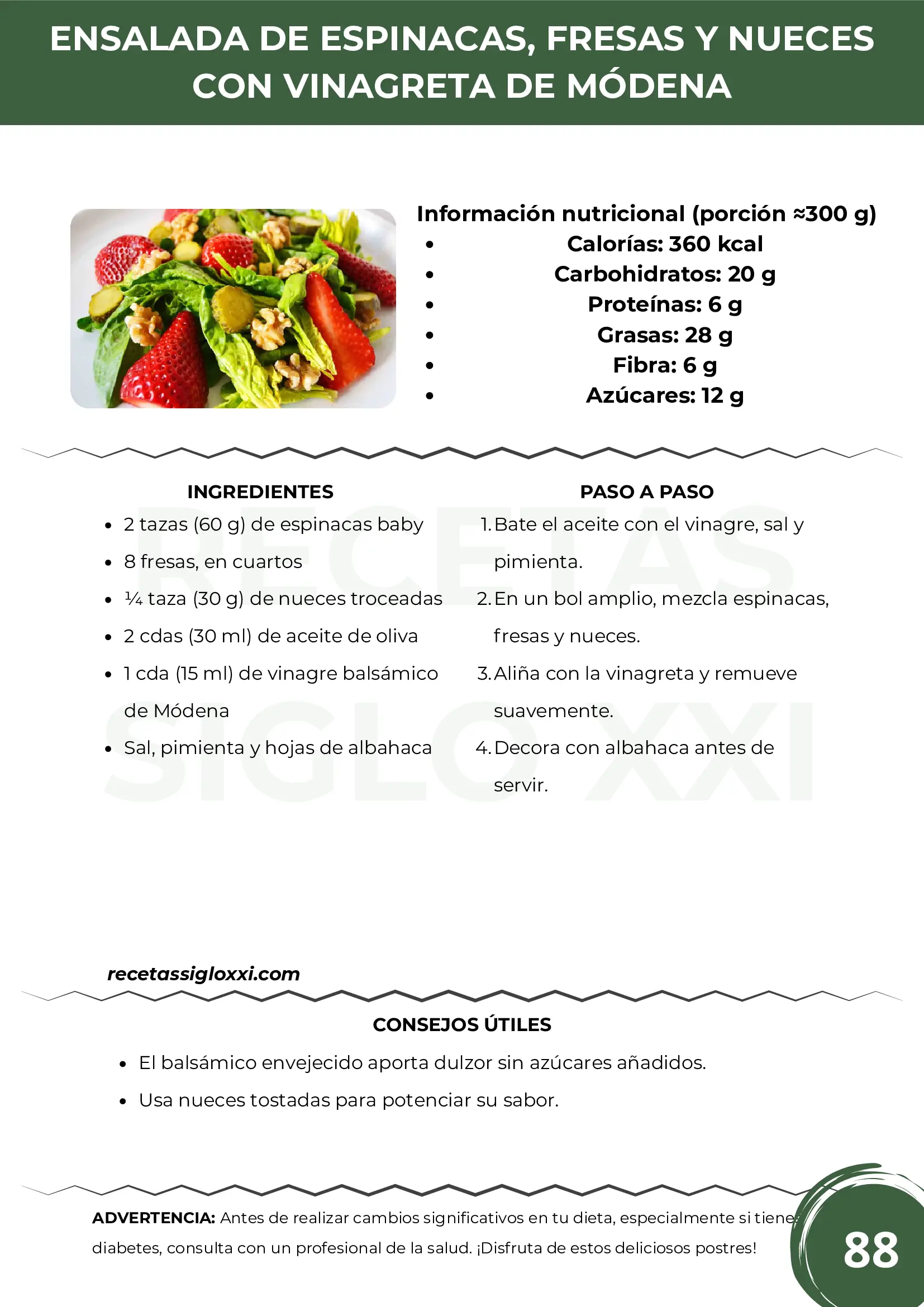 Ejemplo de receta del recetario